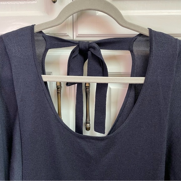 Lewit Tie Back Sweater in Navy Blue Size Medium - Picture 5 of 8